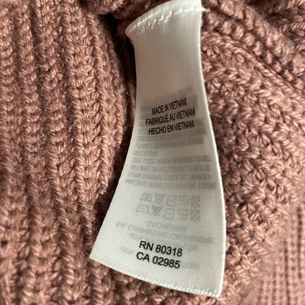 Lucky Brand Notch V-Neck Sweater Burlwood Women’s XS Oversized Knit Cozy Warm - Picture 5 of 7